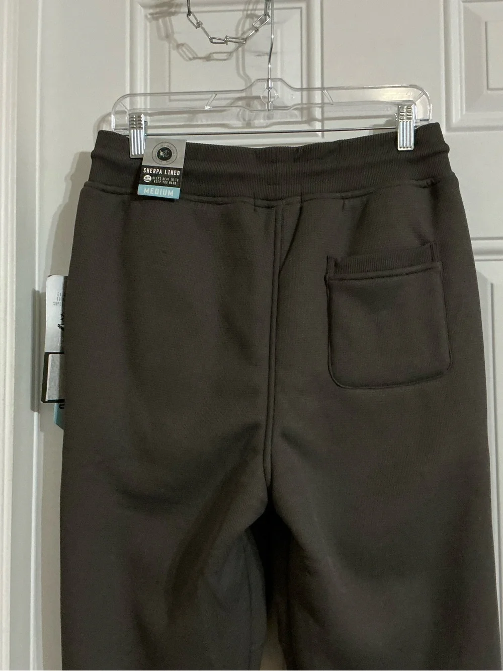 Men's Charcoal Gray Fleece Sweatpants Sherpa Lined Pants Size M